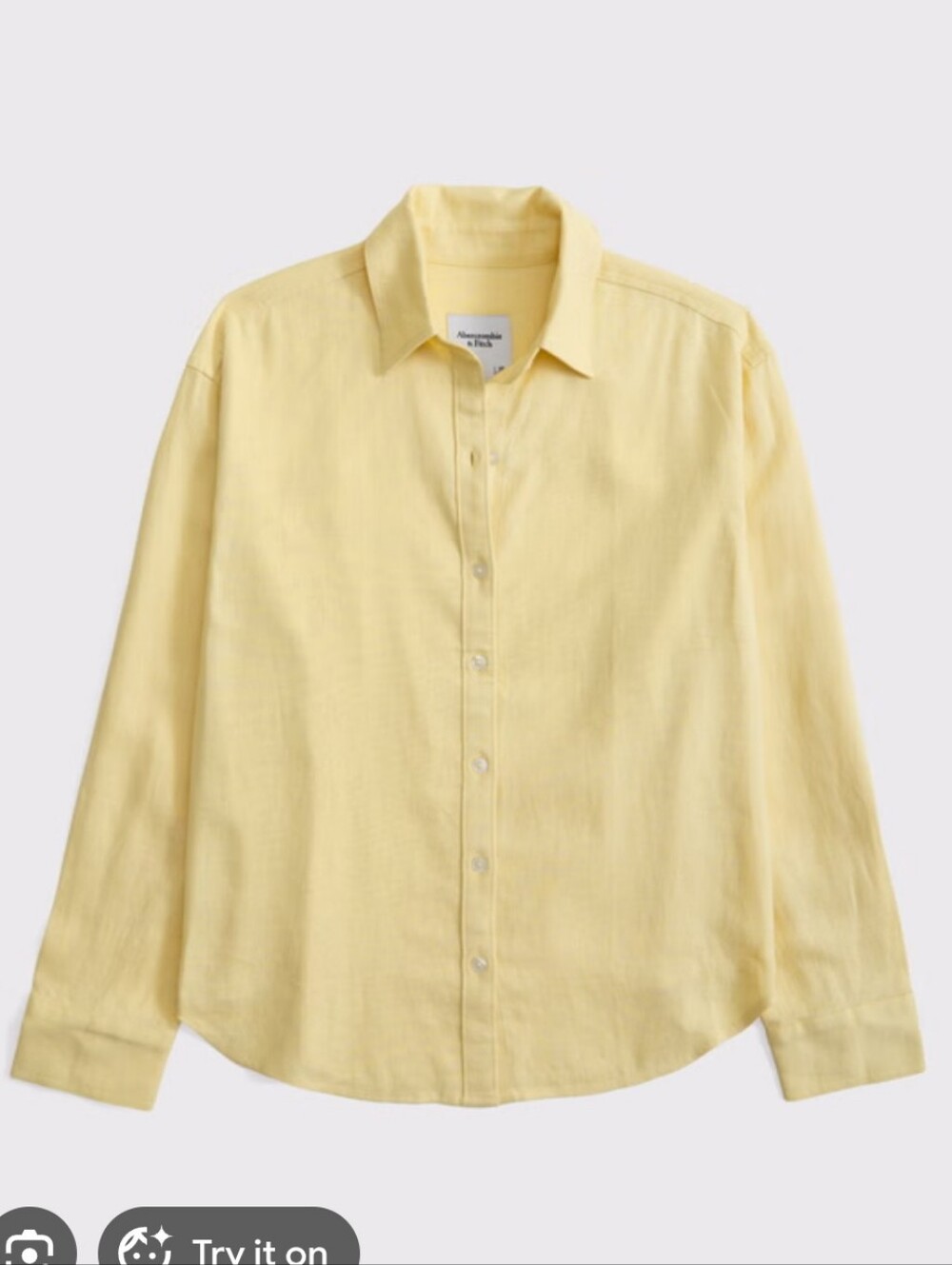 Abercrombie & Fitch Oversized Linen Blend Shirt